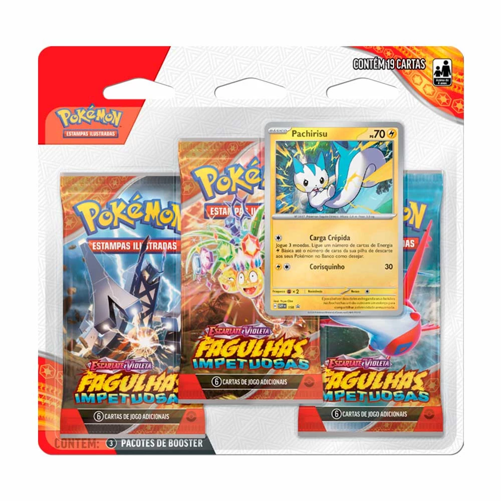 Jogo de Cartas - Pokémon Blister Triplo - Fagulhas Impetuosas