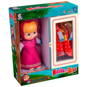 Boneca de Vinil - 23 cm - Masha e o Urso - Closet da Masha - Cotiplás