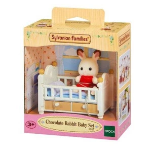Figura com Acessório - Sylvanian Families - Bebê Coelho e Cama - Epoch