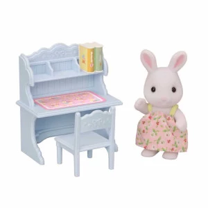 Figura e Conjunto - Sylvanian Families - Escrivaninha - Menina Coelho Neve - Epoch