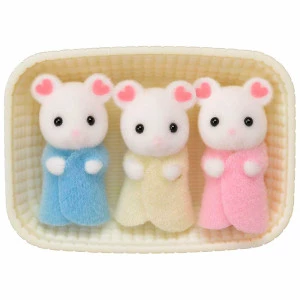 Figuras - Sylvanian Families - Trigêmeos Ratos Marshmallow - Epoch
