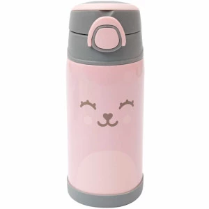 Garrafa com Canudo - Aço Inox - Térmica - 400ml - Gumy - Rosa - Buba