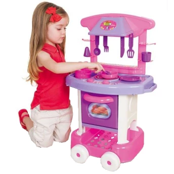 Cozinha Infantil com Acessórios - Play Time - Rosa - Cotiplás