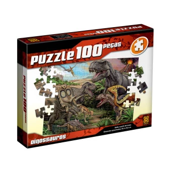 Puzzle 100 Peças Dinossauros - Grow