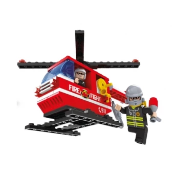 Blocos de Montar Bombeiros Helicóptero - 105 Peças - Xalingo