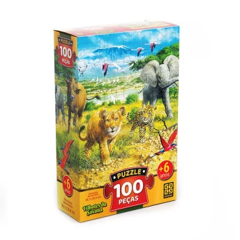 Puzzle 100 peças Filhotes da Savana - Grow