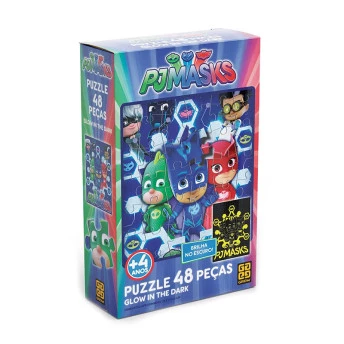 Quebra Cabeça 48 Peças PJ Masks - Brilha No Escuro - Grow