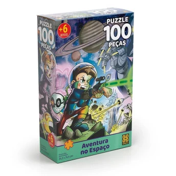 Quebra Cabeça 100 Peças Aventuras no Espaço - Grow