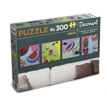 Kit 4 Quebra Cabeças 300 Peças Decorart Verão - Grow