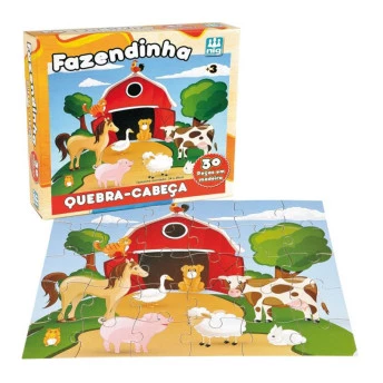 Fazendinha Quebra Cabeça Infantil 30 Peças Nig Brinquedos