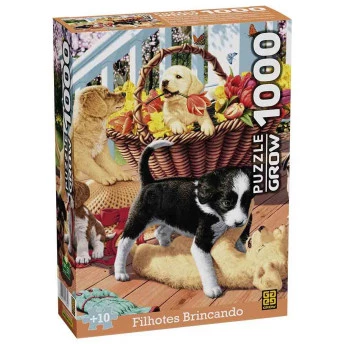 Quebra-Cabeça - 1000 Peças – Filhotes Brincando - Grow