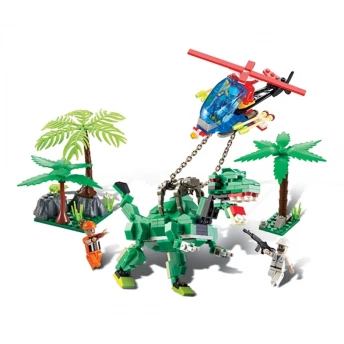 Blocos de Montar - Dino Saga - Captura Rex - 286 Peças - Xalingo