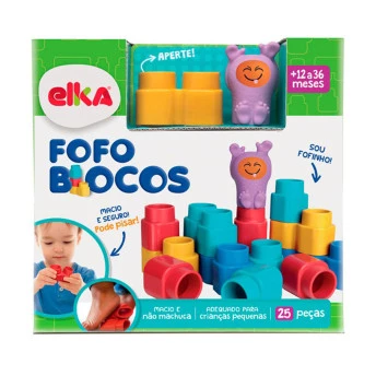 Blocos de Montar - Fofo Blocos - 25 Peças - Elka