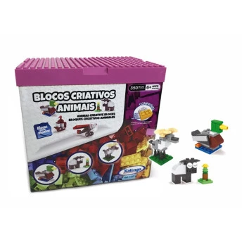 Blocos de Montar Criativos Animais - 350 Peças - Xalingo Original.