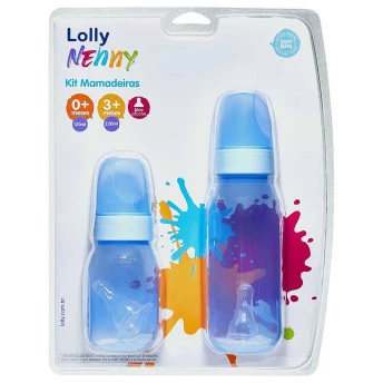 Kit 2 Mamadeiras - Nenny - 120-220ml - Azul - Lolly