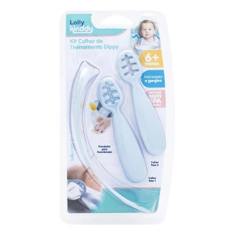 Kit Colheres de Treinamento - Dippy - Kinddy - Azul - Lolly