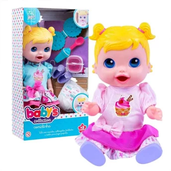 Boneca de Vinil - 32 cm - Babys Collection Comindinha - Super Toys