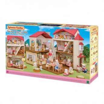 Cenário - Sylvanian Families - Casa Telhado Vermelho Sótão Secreto - Epoch Magia