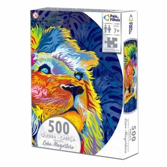 Quebra-Cabeça - 500 Peças - Leão Majestoso - Pais & Filhos