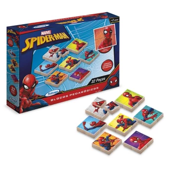Blocos Pedagógicos Infantil Spiderman Ultimate 32 Peças - Xalingo