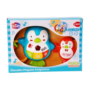 Chocalho Pinguins - Amiguinhos Com Luz e Som - Yes Toys