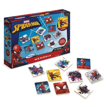 Jogo da Memória em Madeira - Homem-Aranha - 24 Peças - Xalingo