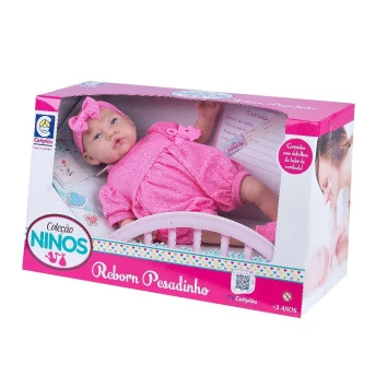 Boneca Bebê - Reborn - Ninos Pesadinho - Menina - Cotiplás_2180_3