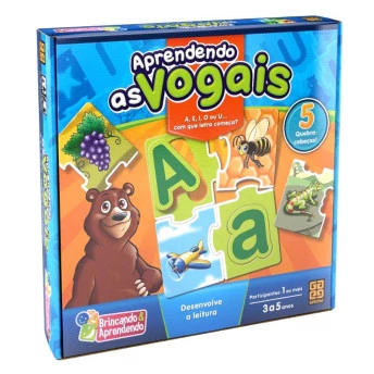 Quebra-Cabeça Aprendendo As Vogais - Grow