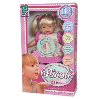 Boneca Nicole Fala 113 Frases - Super Toys