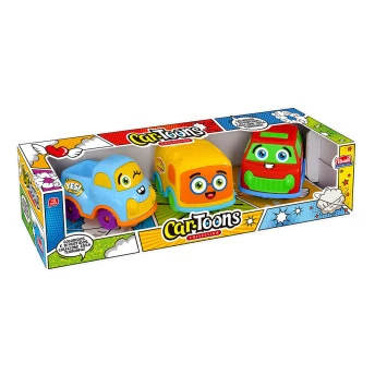 Conjunto de Carrinhos Car-Toons Trio - Usual Brinquedos