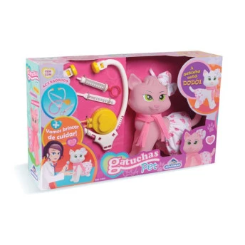 Gatinha Gatuchas Pet C/acessórios - Rosa - Adijomar