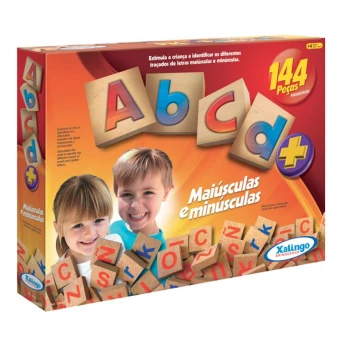 Jogo Educativo - Maiúsculas e Minúsculas - ABCD - 144 Peças - Xalingo