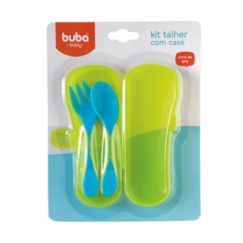 Kit Talher Baby Com Case Azul - Buba Toys