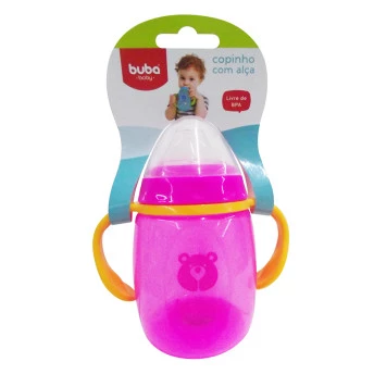 Copinho c/ Alça 300ml Rosa - Buba Toys