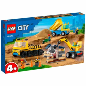 Blocos de Montar - Caminhões de Construção e Guindaste - 235 peças - LEGO City