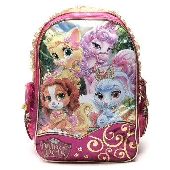 Mochila Dermiwil Princesas Palace Pets G Infantil Rosa/Dourado - Dermiwil