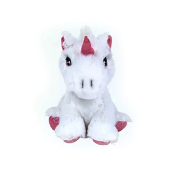 Unicórnio De Pelúcia Glitter Brilhante Branco - Buba Toys