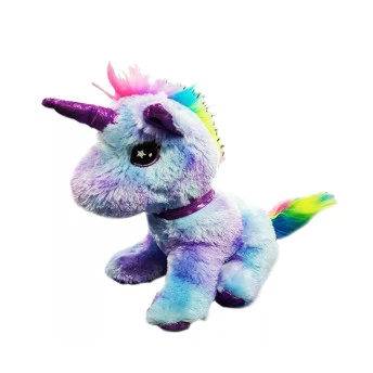 Unicórnio De Pelúcia Glitter Brilhante Fofinho Roxo