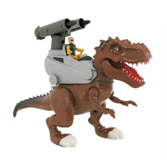 Figura - Dinossauro Rex Attack - Lança Míssil - Marron - Adijomar