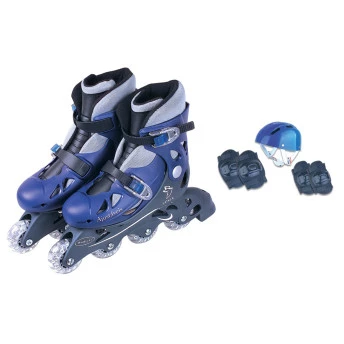 Patins Ajustável  com acessórios Tam 34/37 Azul - Fenix