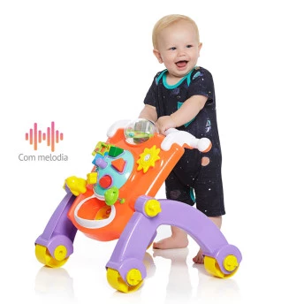 Andador Didático Infantil - 3 em 1 - Laranja - TaTeTi