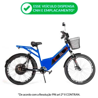 Bicicleta Elétrica - Street Plus PAM - 800w 48v Lítio - Azul - Plug and Move
