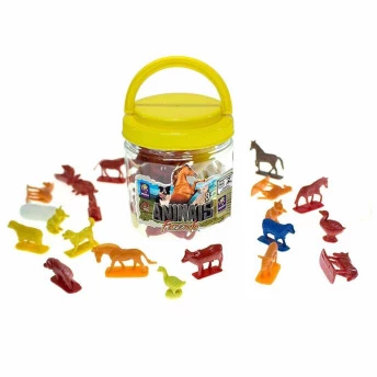 Balde com Mini Figuras - Animais - Fazenda - 50 peças - Mimo Toys
