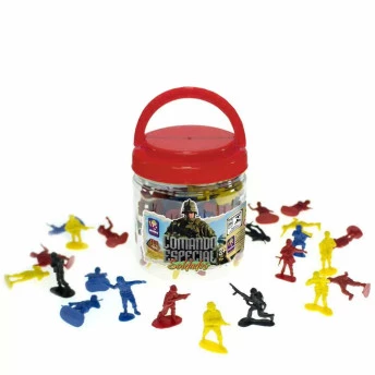 Balde com Mini Figuras - Comando Especial - Soldados - 100 Peças - Mimo Toys