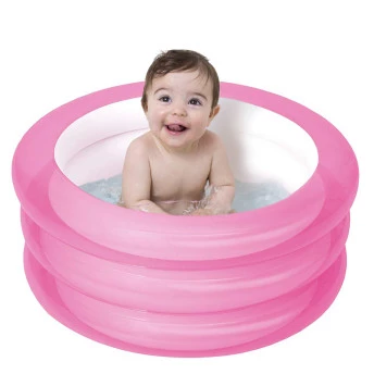 Banheira Inflável Redonda - 80 Litros - Rosa - Mor 