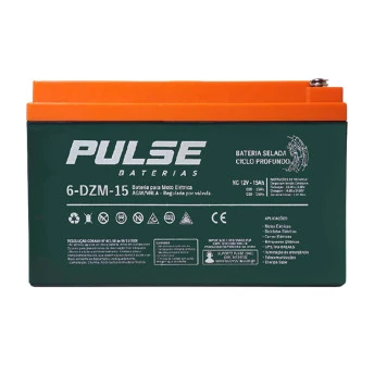 Bateria de Chumbo - 6-DZM-15 - 12v 15ah - Pulse