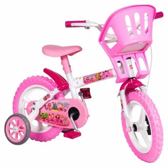 Bicicleta Infantil com Rodinhas - Aro 12 - Princesinhas - Styll Baby