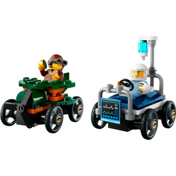 Bloco de Montar - City – Carro de avião vs cama de hospital - 70 peças - LEGO