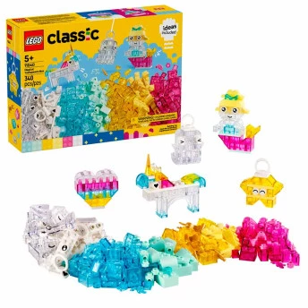 Bloco de Montar - Classic – Caixa Transparente Magica - 340  peças - LEGO