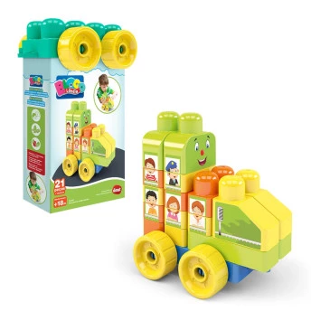 Blocos de Montar - Blocomotiva da Blocolândia - 21 peças - Dismat